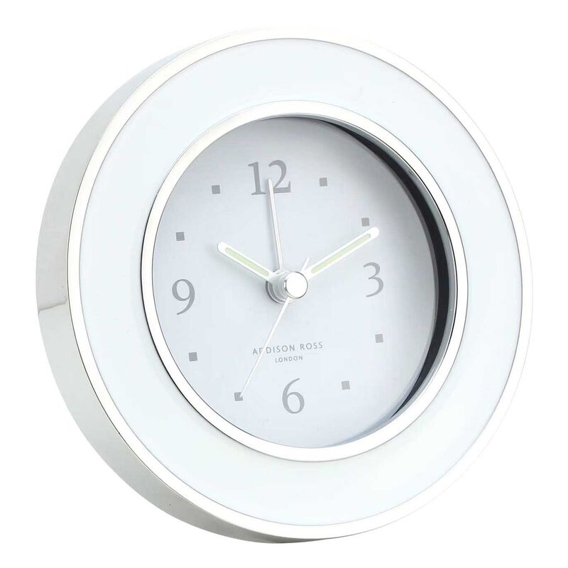 Addison Ross White & Silver Alarm Clock image number 0
